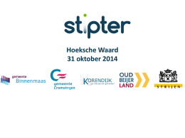 3. Presentatie Stipter Hoeksche Waard 31 oktober 2014