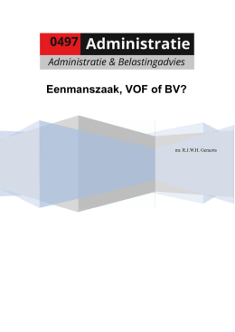 0497Administratie, Eenmanszaak, VOF of BV