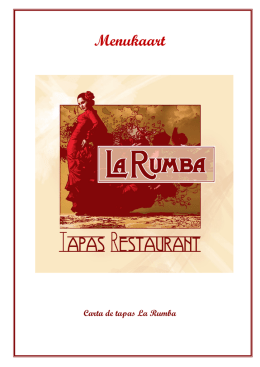 Menu Kaart - Restaurant La Rumba