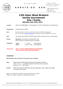 12th Open West-Brabant karate tournament Kata - Karate