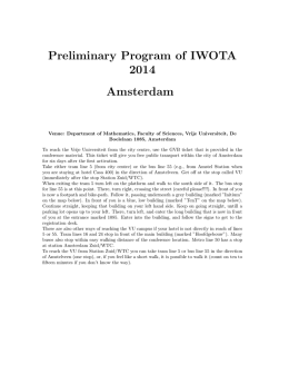 Preliminary Program of IWOTA 2014 Amsterdam