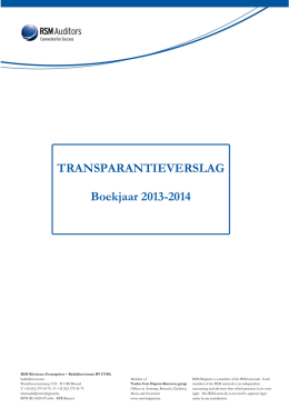 Transparatieverslag 2013-2014
