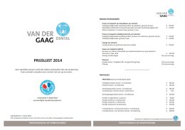 PRIJSLIJST 2014 - Van der Gaag Dental