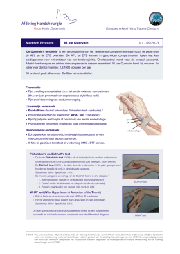 Medisch Protocol - Afdeling Handchirurgie