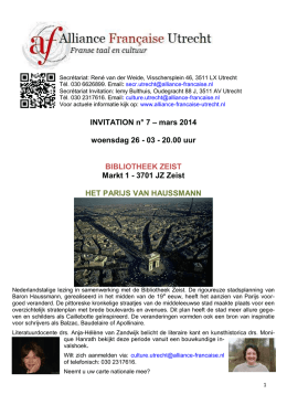 Invitation 20140307 - Alliance Française Utrecht