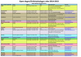 Open dagen/Oriëntatiedagen mbo 2014-2015
