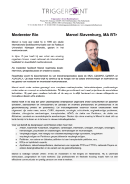 Moderator Bio Marcel Slavenburg, MA BTr