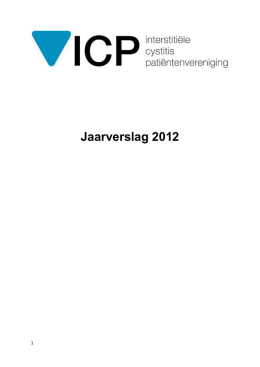 Jaarverslag ICP 2012 - Interstitiële Cystitis Patiëntenvereniging