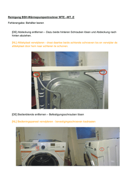 Reinigung BSH-Wärmepumpentrockner WTE –WT..E
