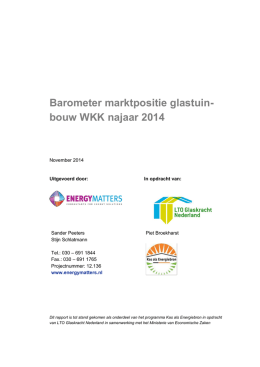 Barometer marktpositie glastuinbouw WKK najaar