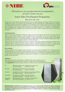 Junior Sales Development Programma.