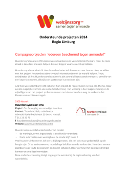 Ondersteunde projecten 2014 Regio Limburg