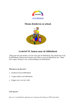 Lesbrief 19 Beginners 2014