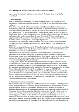 1 HET VERBOND: GODS UITGESTOKEN HAND AANGENOMEN