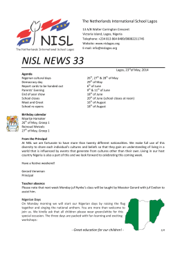 NISL NEWS 33 - The Netherlands International School Lagos