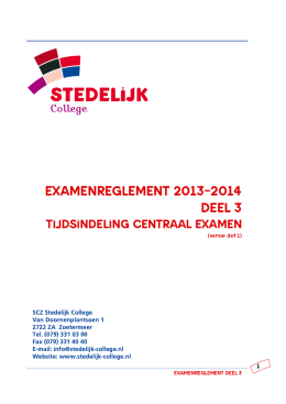 examenreglement deel 3 - Stedelijk College Zoetermeer