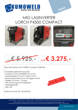 Mig lasmachine Lorch P4500 Compact (NIEUW) 051.20