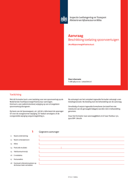 1 Aanvraag - Inspectie Leefomgeving en Transport