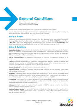 General Conditions - Docdata Payments