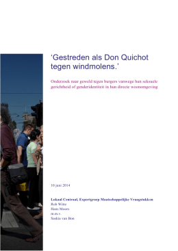 "Gestreden als Don Quichot tegen windmolens" [pdf]