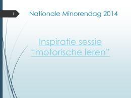Presentatie Nationale Miniorendag KNZB 2014