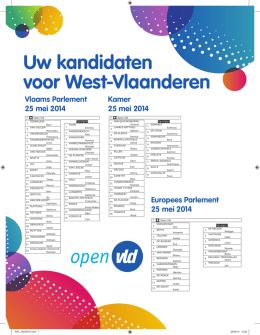 Uw kandidaten voor West-Vlaanderen