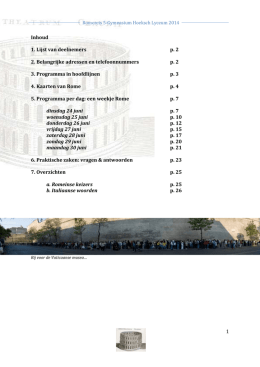 1 Inhoud 1. Lijst van deelnemers p. 2 2