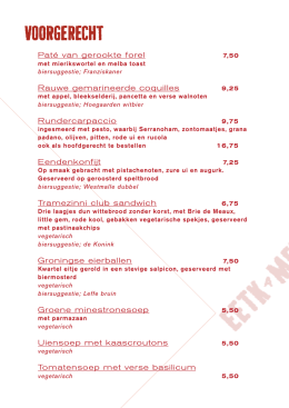 menu - Café van Zanten