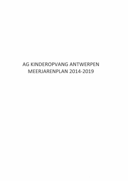 AG KINDEROPVANG ANTWERPEN MEERJARENPLAN 2014-2019