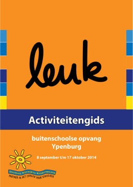 Activiteitengids - Stichting Rijswijkse Kinderopvang