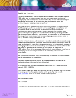 Aanvraagformulier nieuwe AGB-code