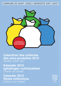 Calendrier des collectes des sacs-poubelles 2015 Kalender 2015