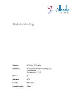 Studiehandleiding Medewerker Maatschappelijke Zorg 3 BBL 2014