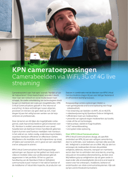 Datasheet KPN Cameratoepassingen