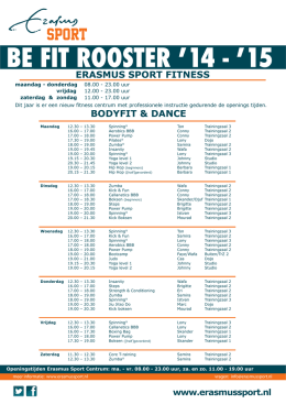 Erasmus Sport-Rooster-be fit NL 2014-2015-2.0