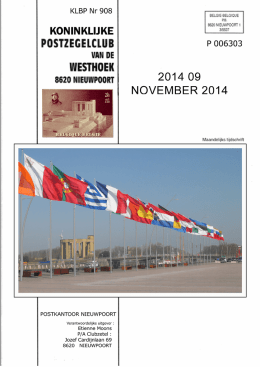 Maandblad november 2014 - koninklijke postzegelclub van de