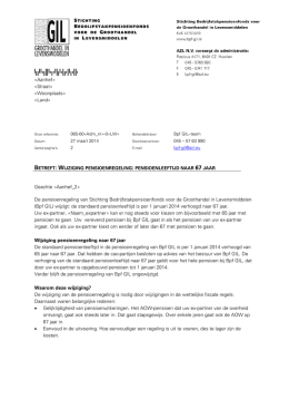 Brief wijziging pensioenregeling maart 2014 - ex-partner - Bpf-gil