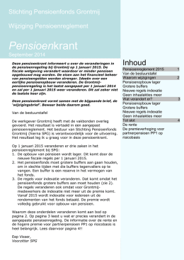 Pensioenkrant Reglement 2015 - Stichting Pensioenfonds Grontmij