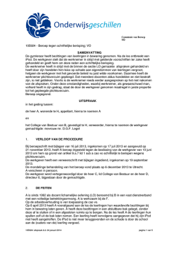 105924 - Beroep tegen schriftelijke berisping