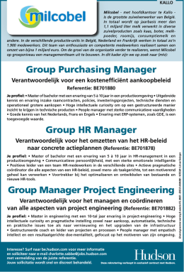 Group Purchasing Manager Group HR Manager Group Manager