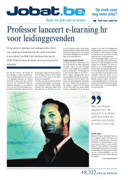 Professor lanceert e-learning hr voor leidinggevenden
