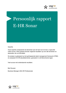 Rapport HR Sonar NL - USG Professionals