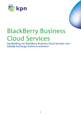 Handleiding BlackBerry Business Cloud Services