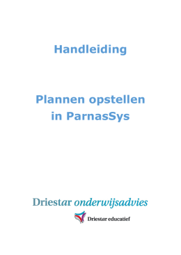Handleiding Plannen opstellen in ParnasSys