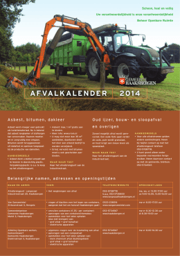 AFVALKALENDER 2014 - Gemeente Haaksbergen
