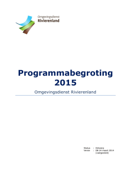 09.f Ontwerp Programmabegroting 2015 ODR