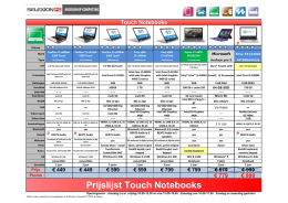 Prijslijst Touch Notebooks