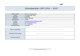 2014-2015 Schooljaarplan SWS de Driesprong