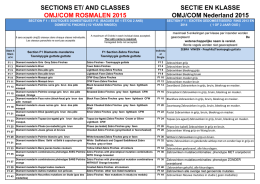 SECTIE EN KLASSE OMJ/COM Nederland 2015 SECTIONS ET