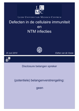 Defecten in de cellulaire immuniteit en NTM infecties